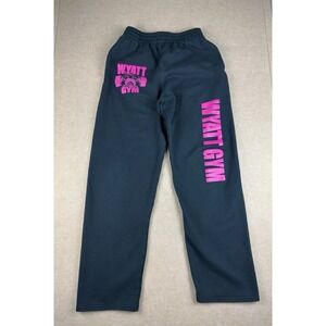 WWE Bray Wyatt Gym Sweatpants S Black Pink Logo Joggers Wrestling Pants